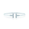 Bracelet T avec Diamants 0.20ct et Or Blanc 18K - IVAN Jewelry